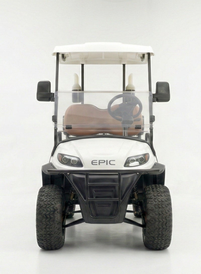 EPIC 2-Seater Lifted Electric Golf Cart with Lithium Battery 150Ah & Standard Tires | LSEV (White) - Image 2